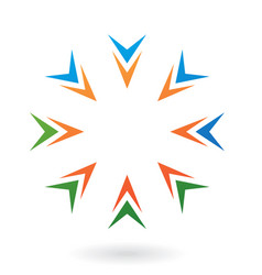 Orange Green And Blue Arrows Aligned As A Circle