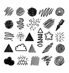 Set Of Scribble Shapes