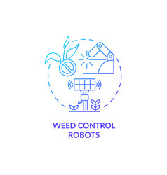 Weed Control Robots Blue Gradient Concept Icon