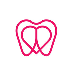 Dental Love Line Simple Logo