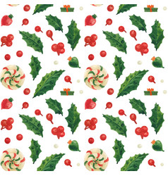 Christmas Elves Factory Pattern With Holly