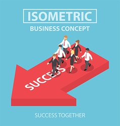 Isometric Business Leader Bring His Team To Succes