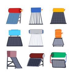 Solar Water Heater Set Cartoon