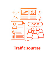 Website Traffic Sources Concept Icon