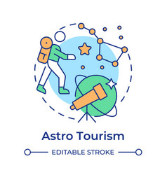 Astro Tourism Multi Color Concept Icon