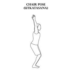 Chair Pose Yoga Workout Utkatasana Man Doing