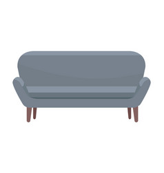 Gray Sofa Semi Flat Color Object