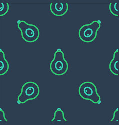 Line Avocado Fruit Icon Isolated Seamless Pattern