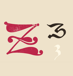 Z Letter Drop Cap Logo Illuminated Initial