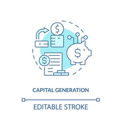 Capital Generation Turquoise Concept Icon