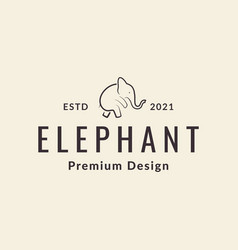 Hipster Line Little Elephant Logo Symbol Icon