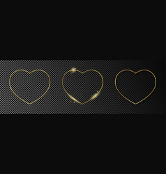 Gold Glowing Heart Shape Frame