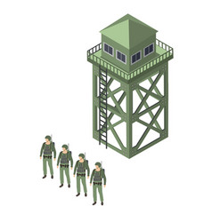 Set Of Army Armed Troop Soldiers Isometric Armed