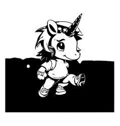 Unicorn Running Of A Cute Cartoon