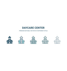 Daycare Center Icon In 5 Different Style Outline