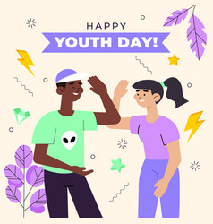 Flat International Youth Day Posts Set