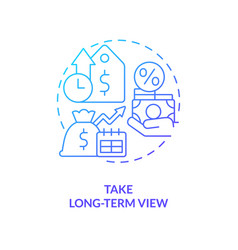 Take Long Term View Blue Gradient Concept Icon