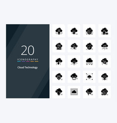 20 Cloud Technology Solid Glyph Icon