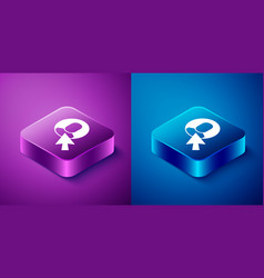 Isometric Worker Icon Isolated On Blue And Purple