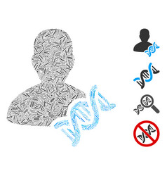 Line Geneticist Dna Icon Collage