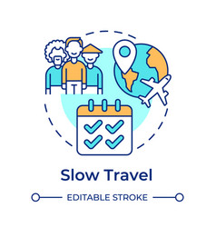 Slow Travel Multi Color Concept Icon