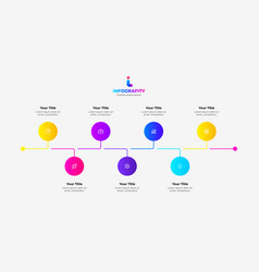 Thin Line With 7 Circles For Timeline