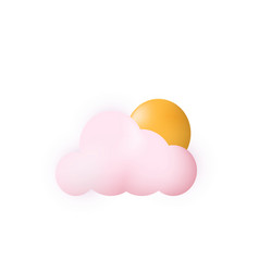 Unique 3d Cute Sun Cloud Pastel Cartoon Render