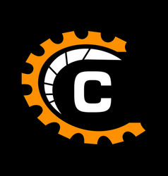 Automotive Logo On Letter C Concept Car Repair