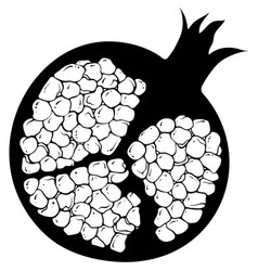 Silhouette Of A Half Pomegranate With Seeds