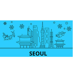 South Korea Seoul Winter Holidays Skyline Merry