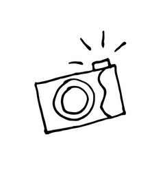 Camera Doodle Icon Simple Hand Drawing