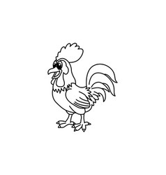 Cute Rooster Cartoon Coloring Page