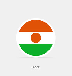 Niger Round Flag Icon With Shadow