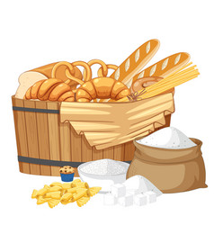 Wooden Barrel Containing Flour Bakery Pasta Carbs