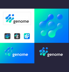 Genome Logo Abstract Round Shapes Like Molecules