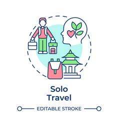 Solo Travel Multi Color Concept Icon