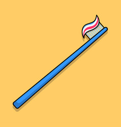 Cartoon Flat Of A Blue Toothbrush