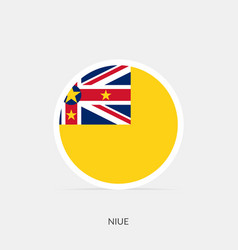 Niue Round Flag Icon With Shadow