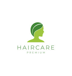 Woman Head With Leaf Hair Logo Design