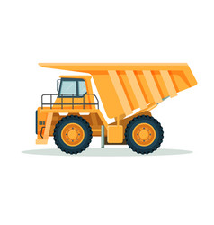 Yellow Dump Truck With Big Empty Body And Small