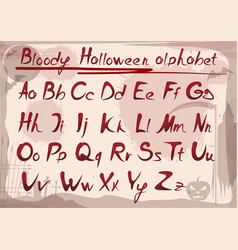 Bloody Halloween Alphabet On Vintage Grunge