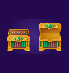 Closed And Open Egyptian Treasure Chest Set