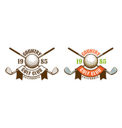 Golf Ball And Clubs Vintage Logo