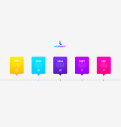 Horizontal Progress Diagram With 5 Elements