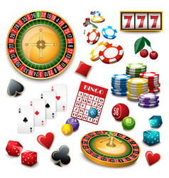 Casino Symbols Set Composition Poster