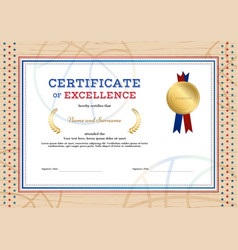 Certificate of completion template vintage theme Vector Image