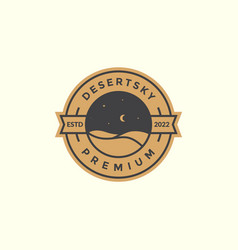 Desert And Night Sky Space Logo Badge