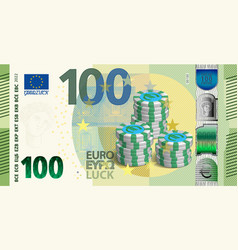 Obverse Banknote Lucky 100 Euro European Union