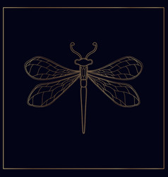 Art Nouveau Style Dragonfly Insect Basic Element