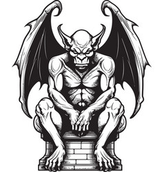 Gothic Guardian Gargoyle Full Body Statue Emblem